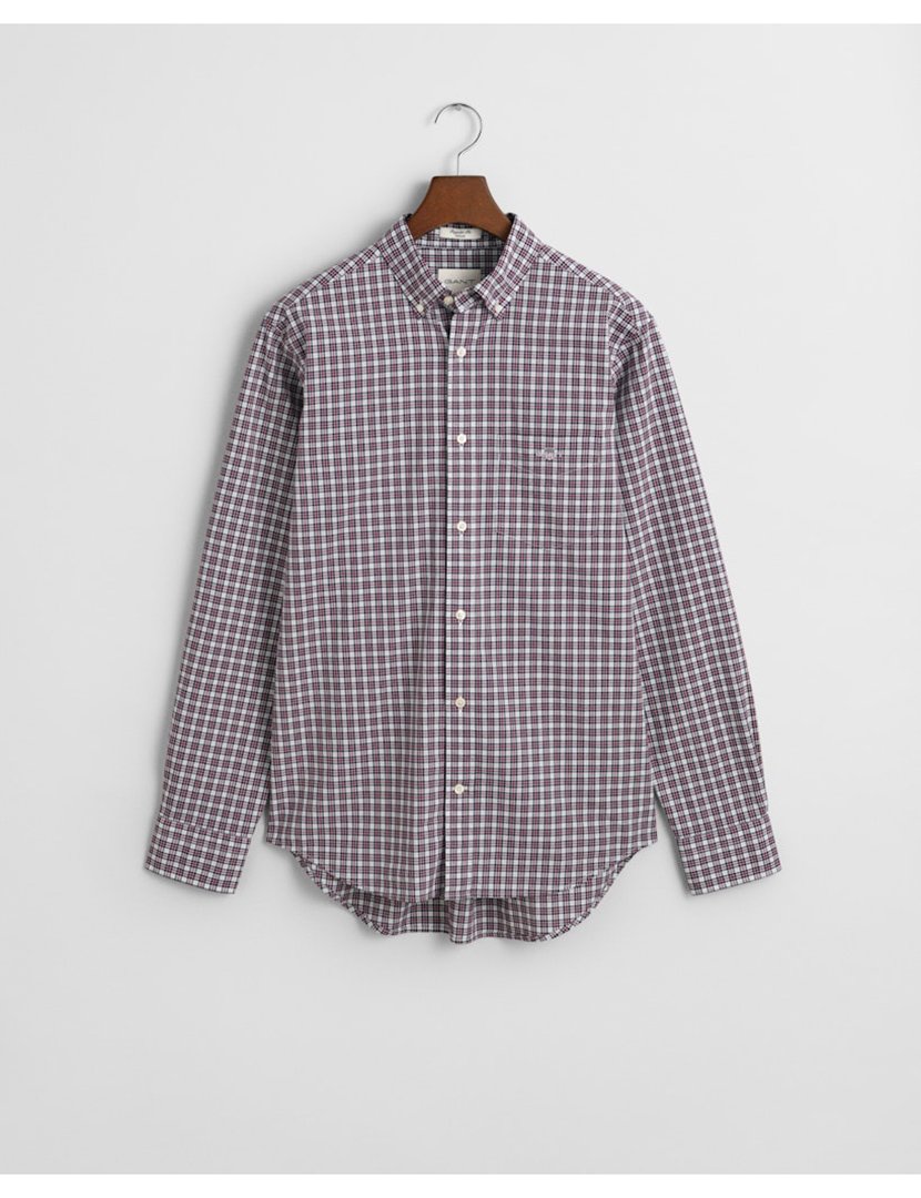 Camisa de manga comprida xadrez Vermelho