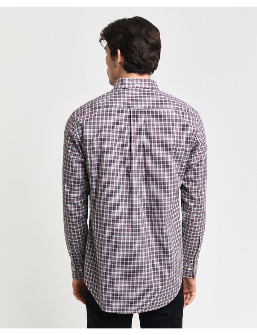 Camisa de manga comprida xadrez Vermelho