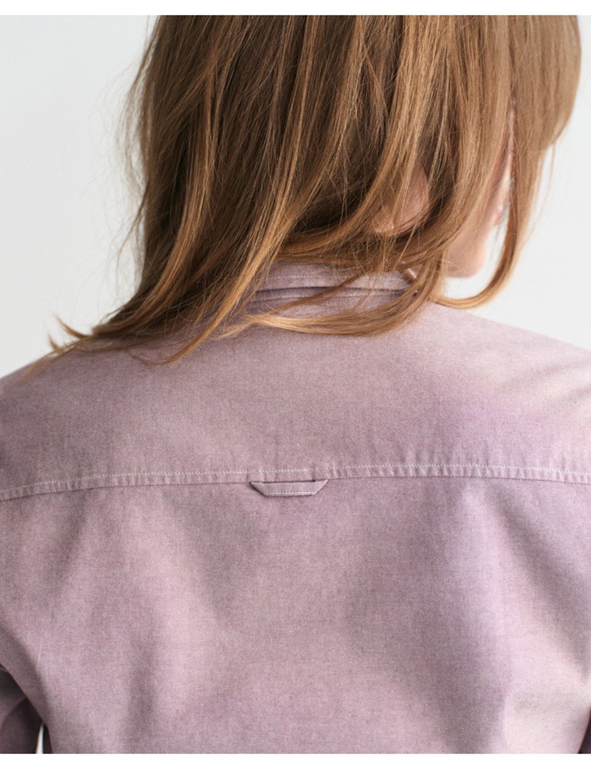 Camisa de manga comprida slim oxford Vermelho