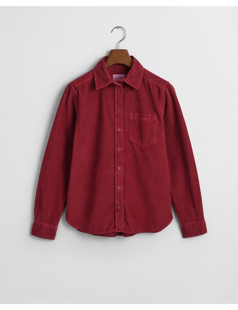 Camisa de bombazina Vermelho