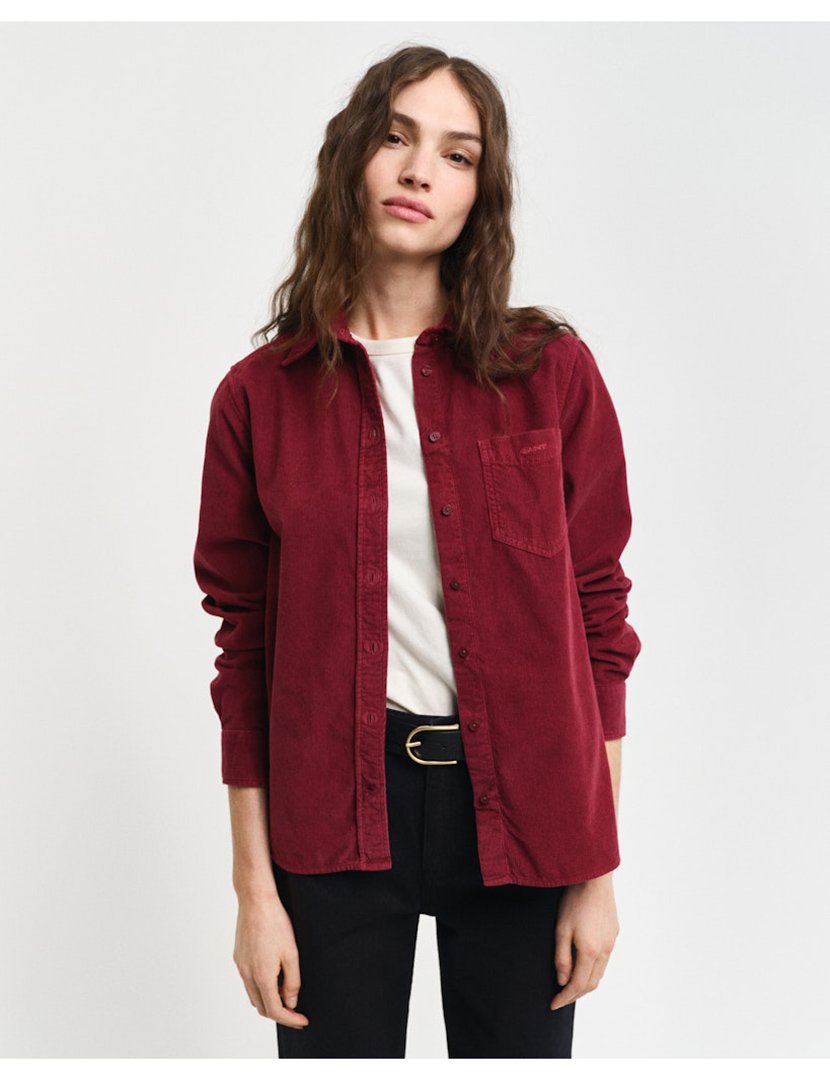 Camisa de bombazina Vermelho