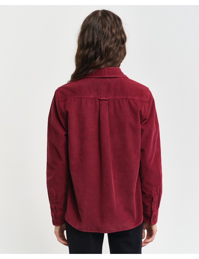 Camisa de bombazina Vermelho