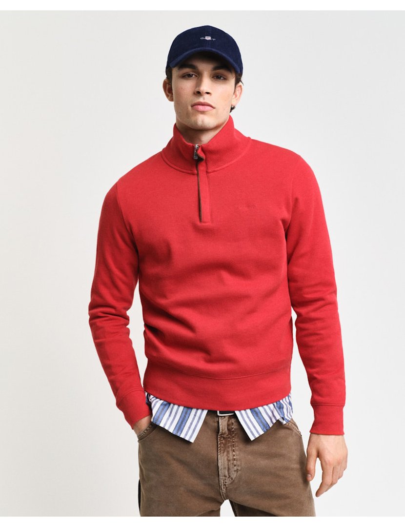 Sweatshirt halp-zip Vermelho