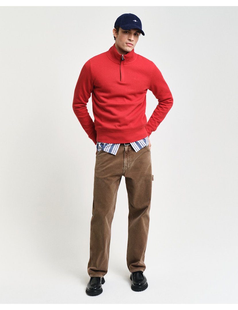 Sweatshirt halp-zip Vermelho