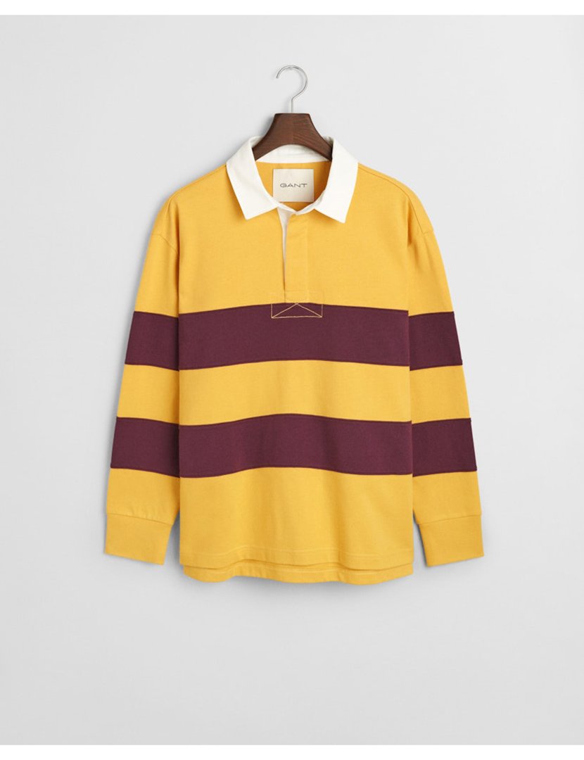 Pólo de manga comprida riscas Amarelo