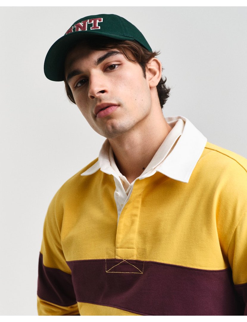 Pólo de manga comprida riscas Amarelo