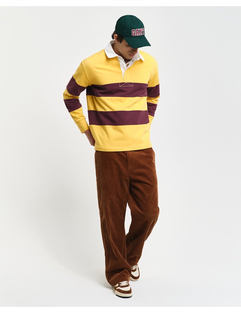 Pólo de manga comprida riscas Amarelo