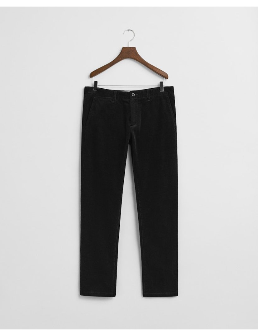 Calças Slim Cord Chino Preto
