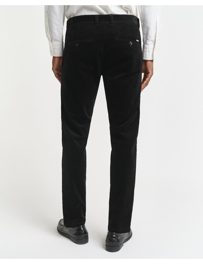 Calças Slim Cord Chino Preto