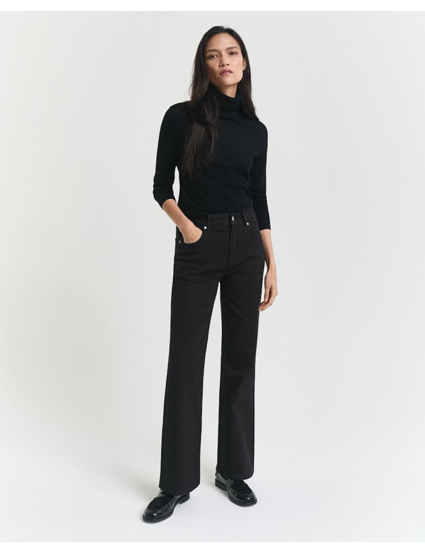 Calças de ganga slim flare Preto