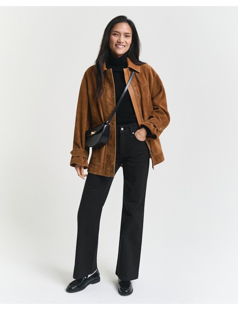 Calças de ganga slim flare Preto