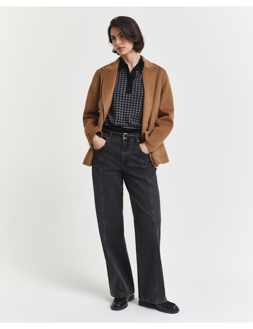 Pólo de manga comprida Preto