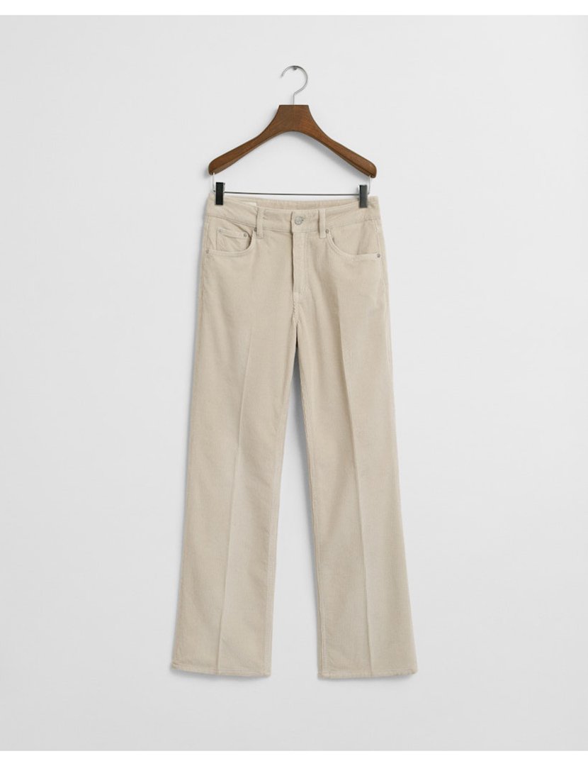 Calças de ganga Corduroy Flare Bege