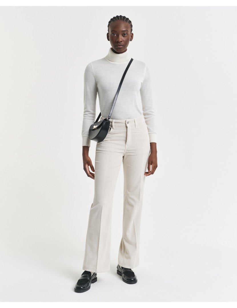 Calças de ganga Corduroy Flare Bege