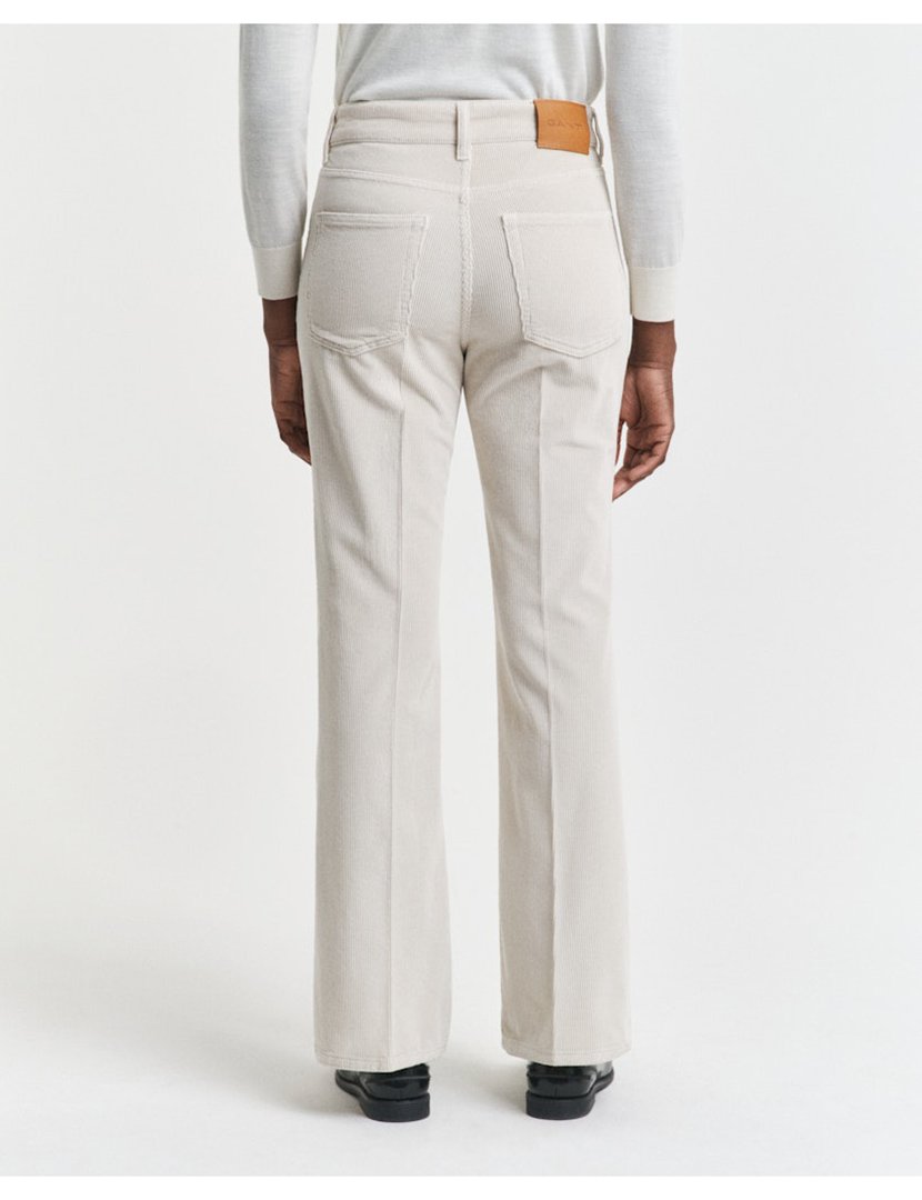 Calças de ganga Corduroy Flare Bege