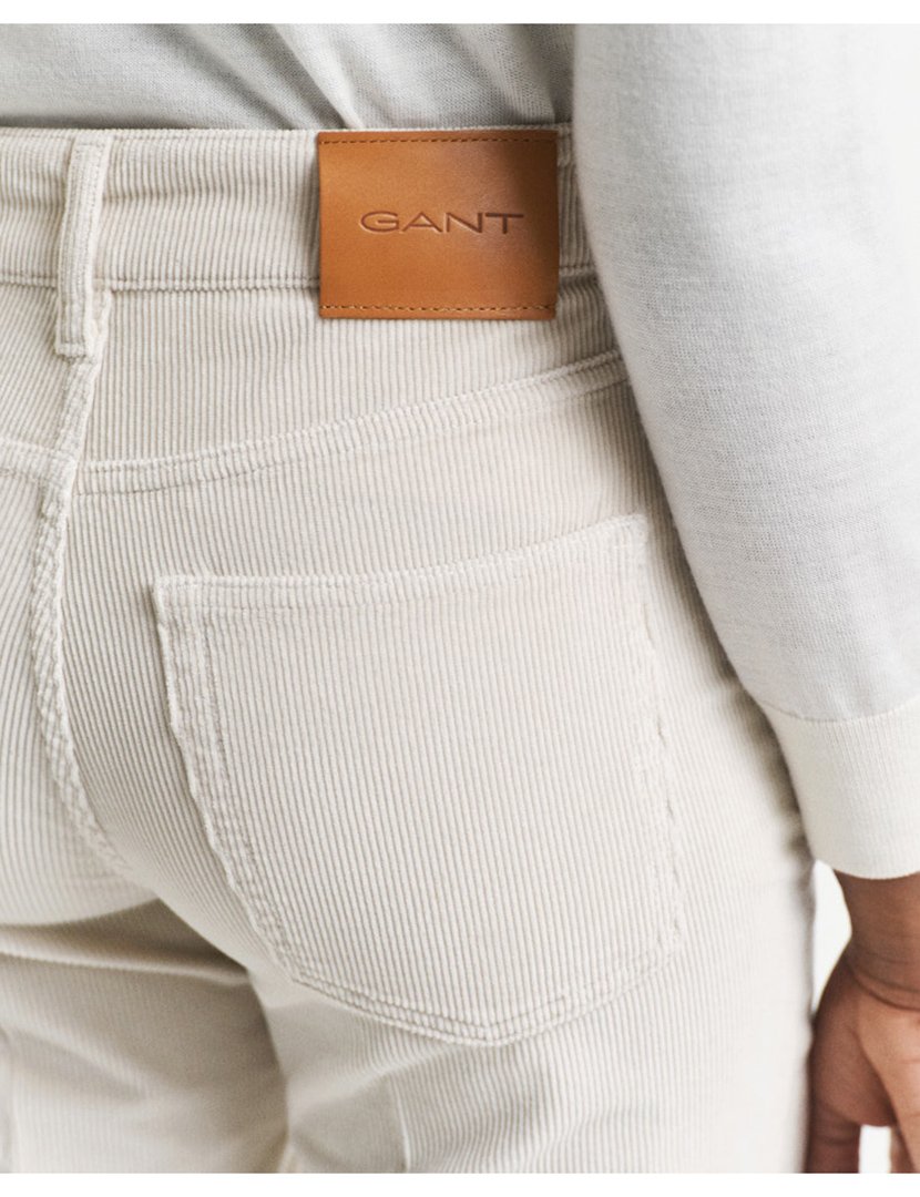 Calças de ganga Corduroy Flare Bege