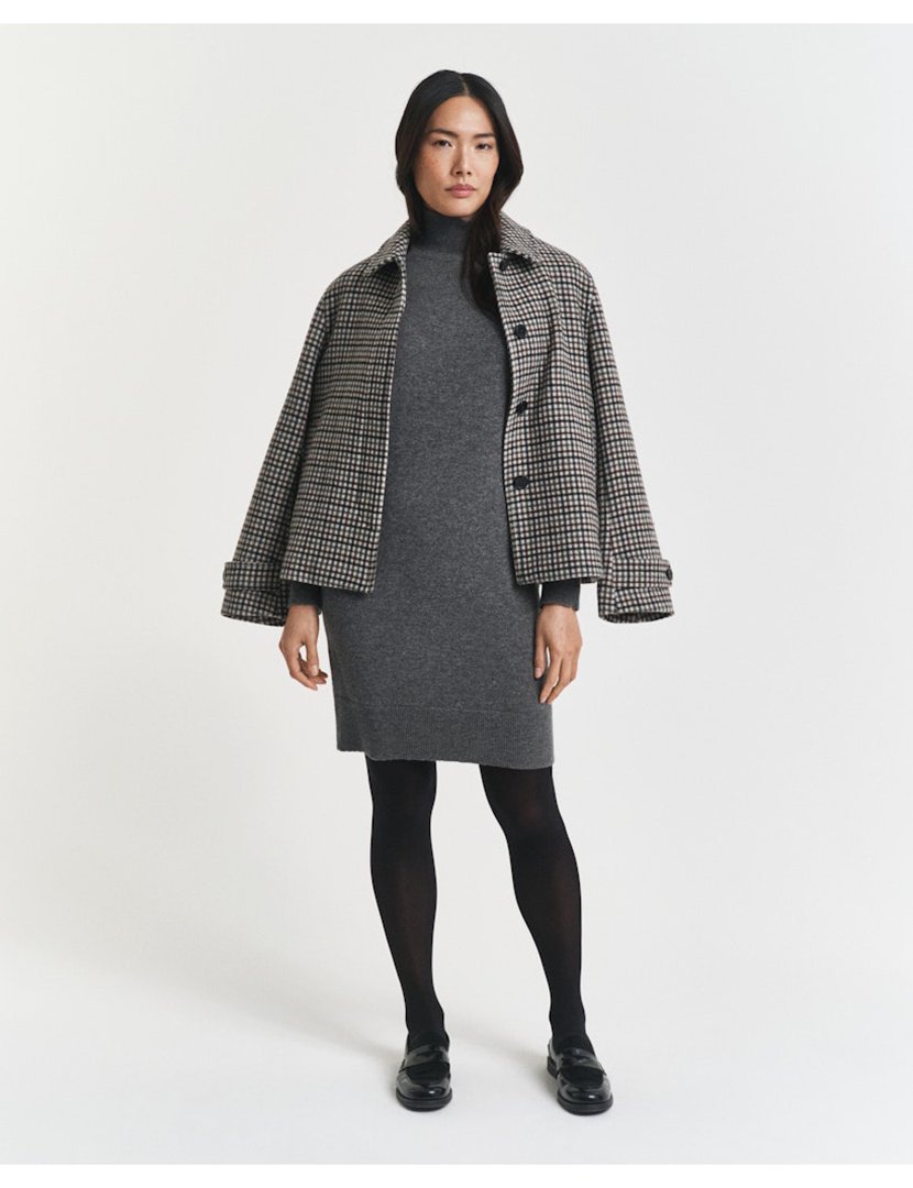 Vestido de malha midi Cinzento