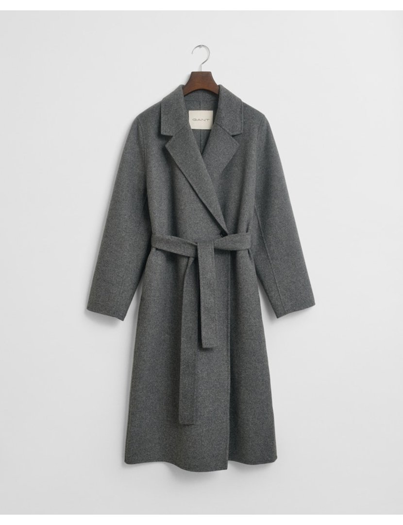 Sobretudo com cinto Cinzento