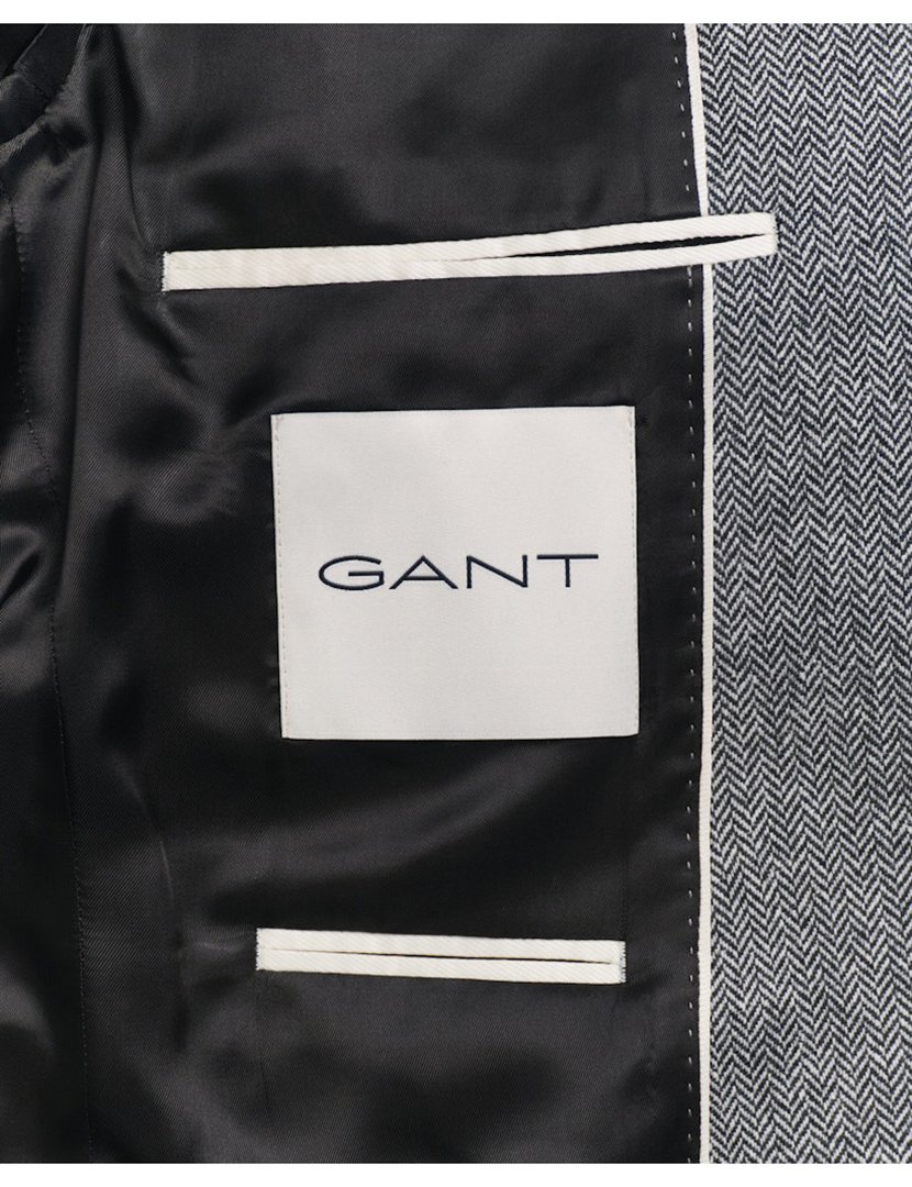 Blazer de flanela Herringbone Cinzento