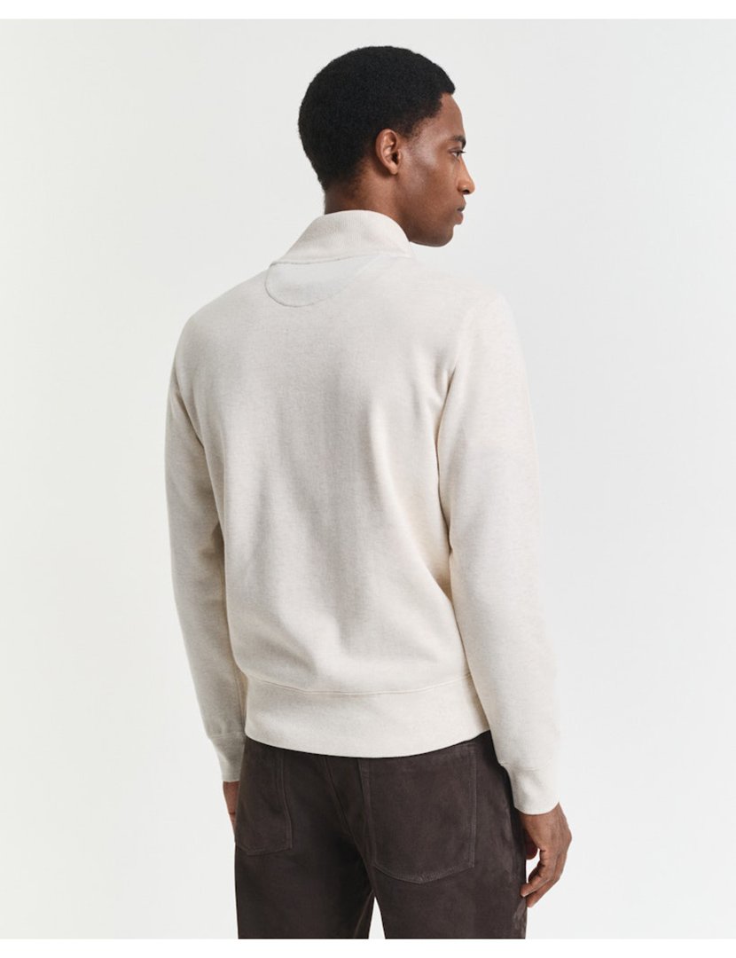 Sweatshirt halp-zip Bege