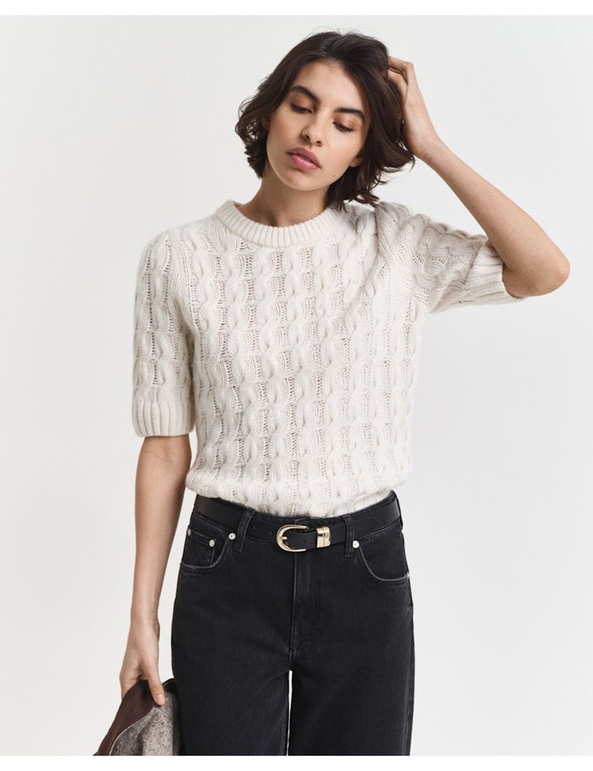 T-shirt de malha Bege