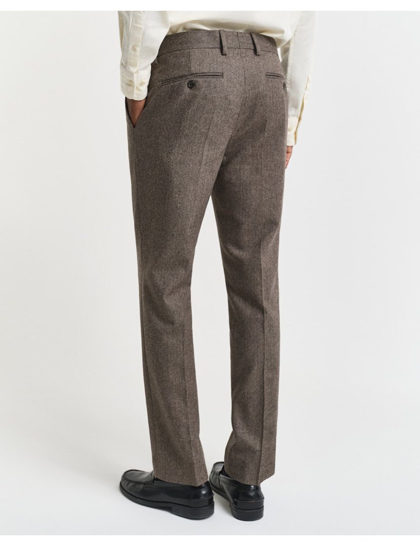 Calças de Fato flanela Castanho