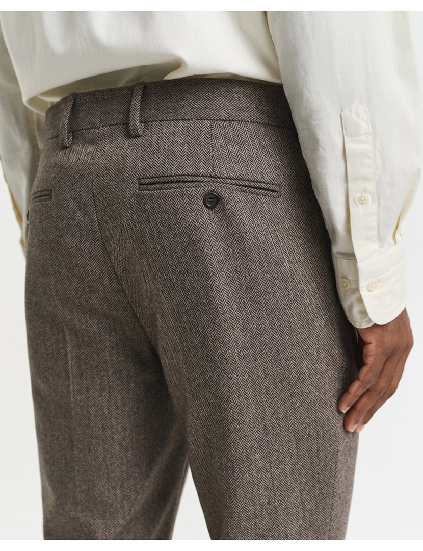 Calças de Fato flanela Castanho