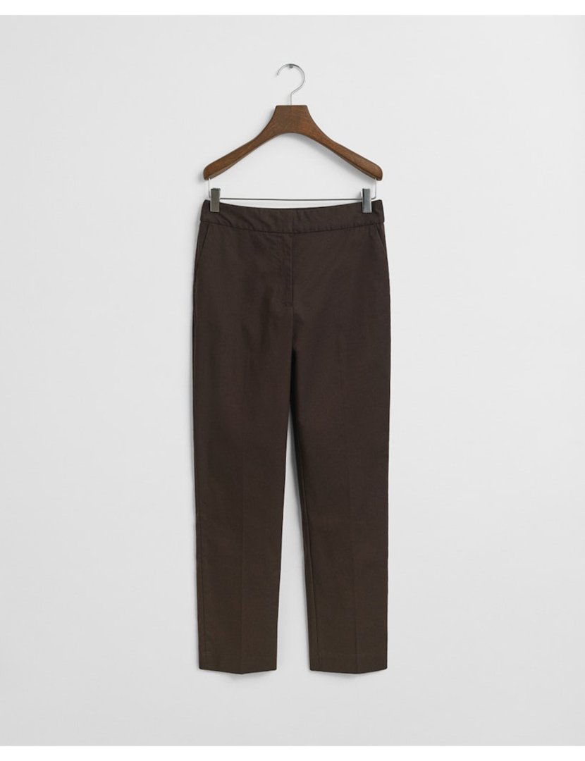 Calças slim slack Castanho