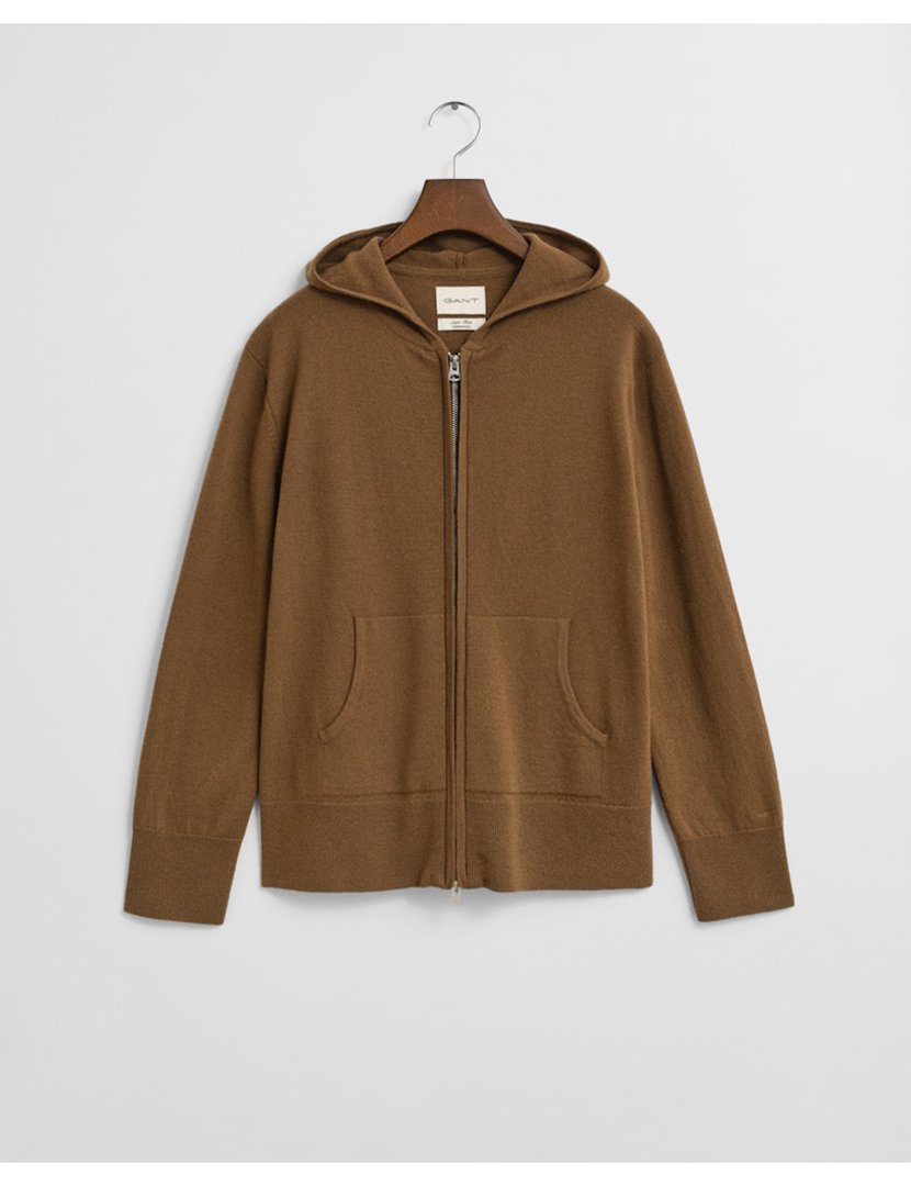 Sweatshirt com fecho Castanho