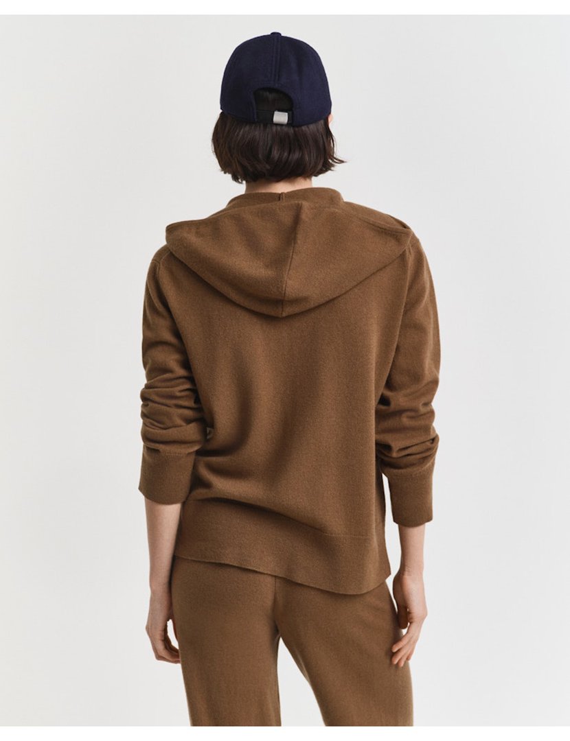 Sweatshirt com fecho Castanho