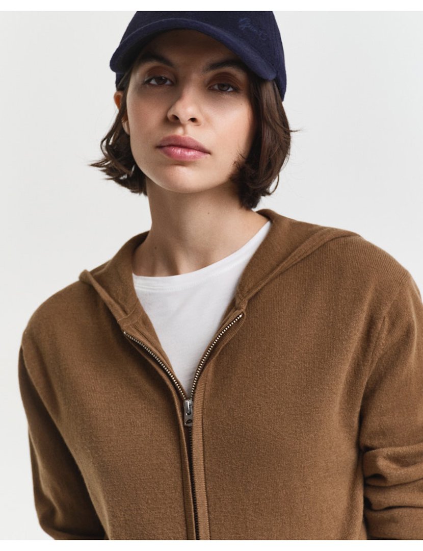 Sweatshirt com fecho Castanho