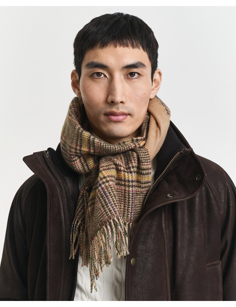 Cachecol de xadrez Castanho