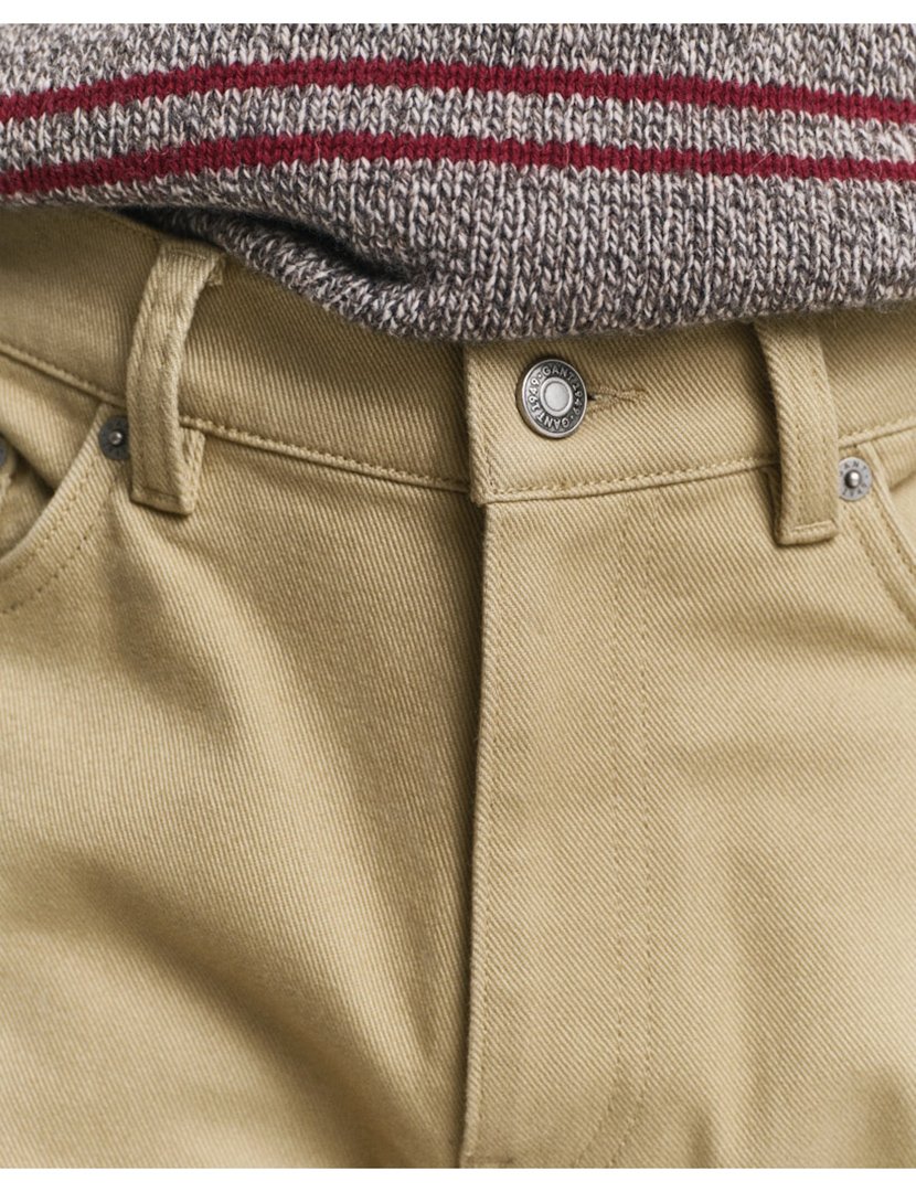 Calças de ganga regular soft twill Castanho