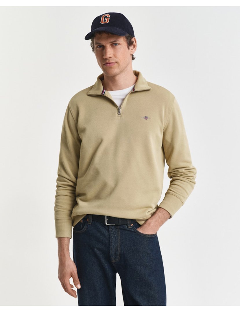 Sweathsirt half zip Castanho