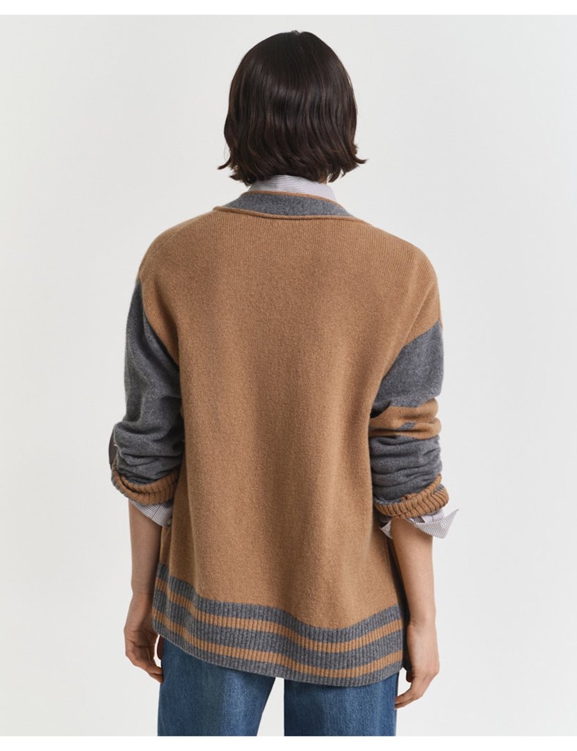 Cardigan Varsity de malha com butões Vermelho