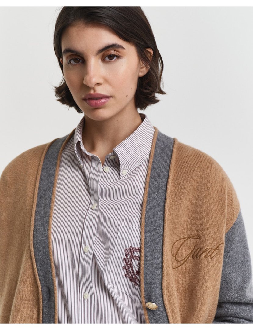 Cardigan Varsity de malha com butões Vermelho