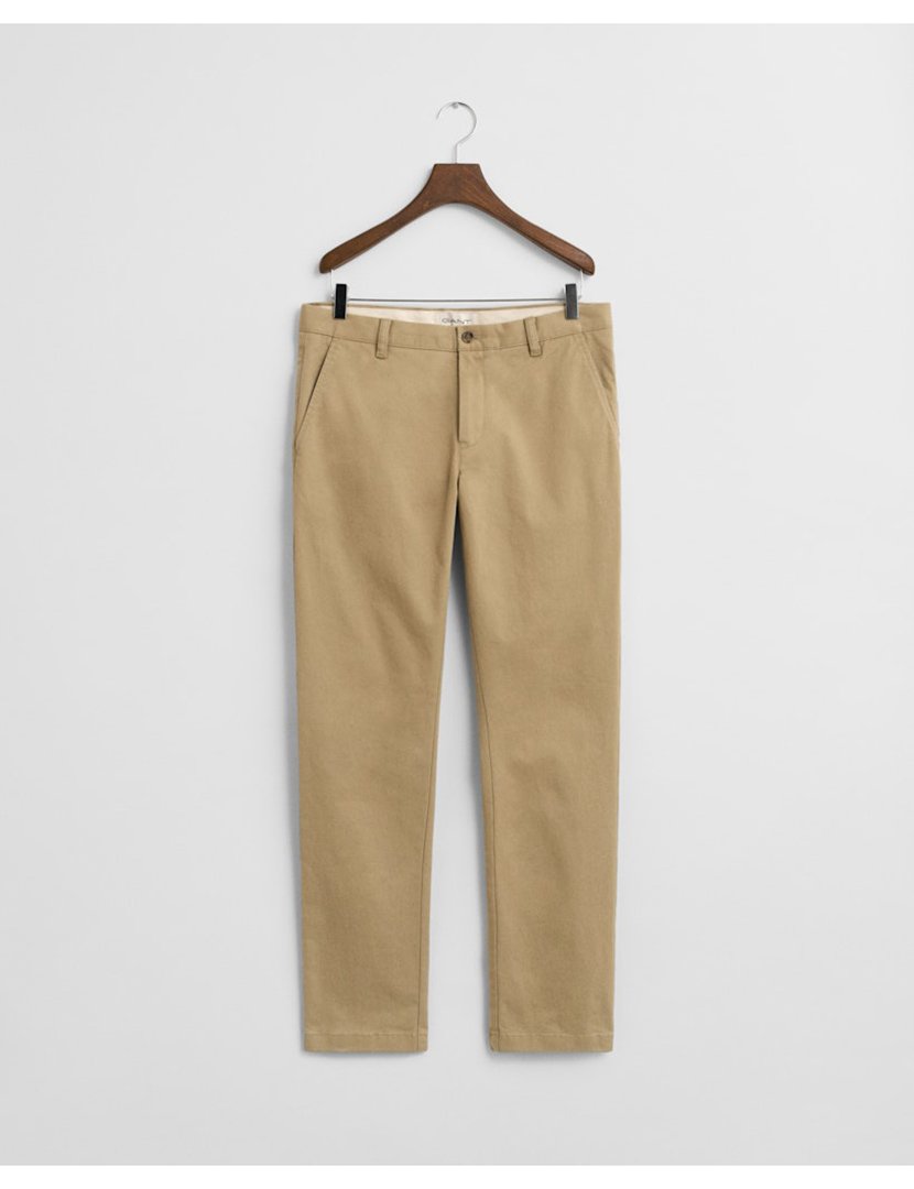 Calças Slim Super Chino Castanho