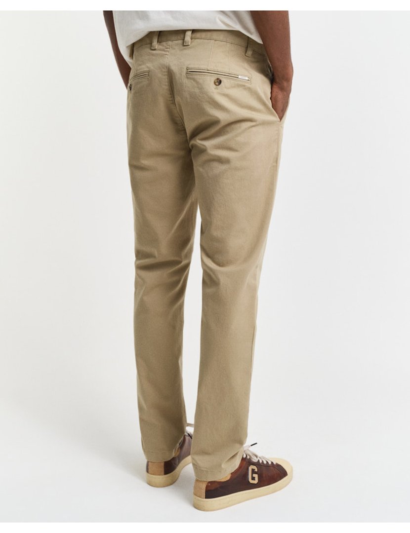 Calças Slim Super Chino Castanho