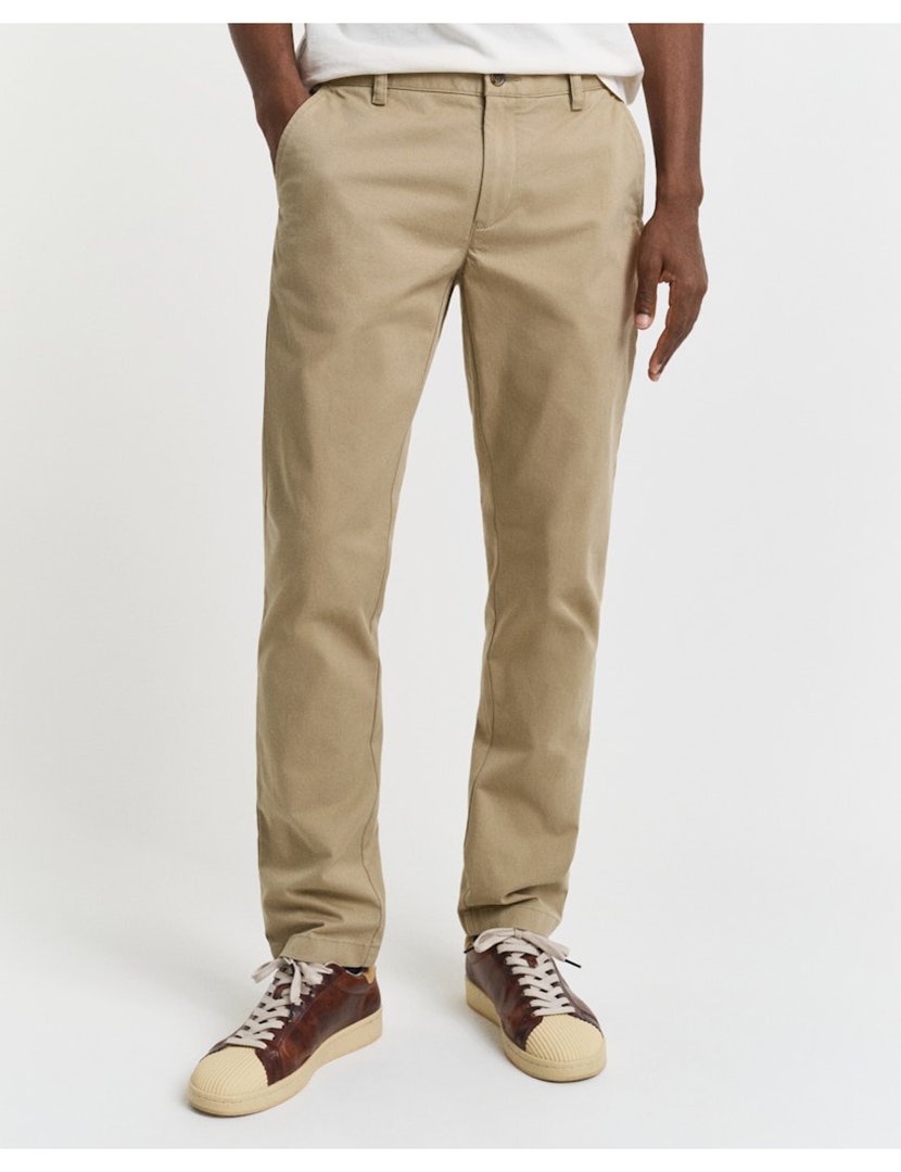 Calças Slim Super Chino Castanho