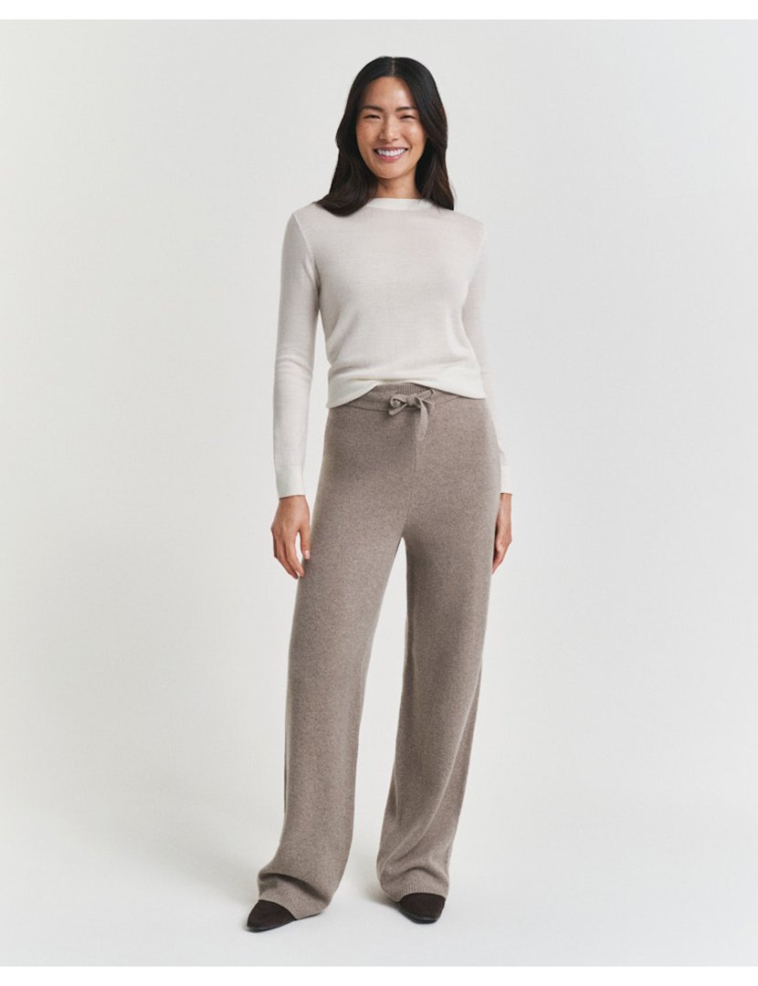 Calças de malha Bege