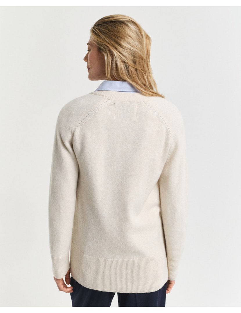 Cardigan de malha com butões Bege