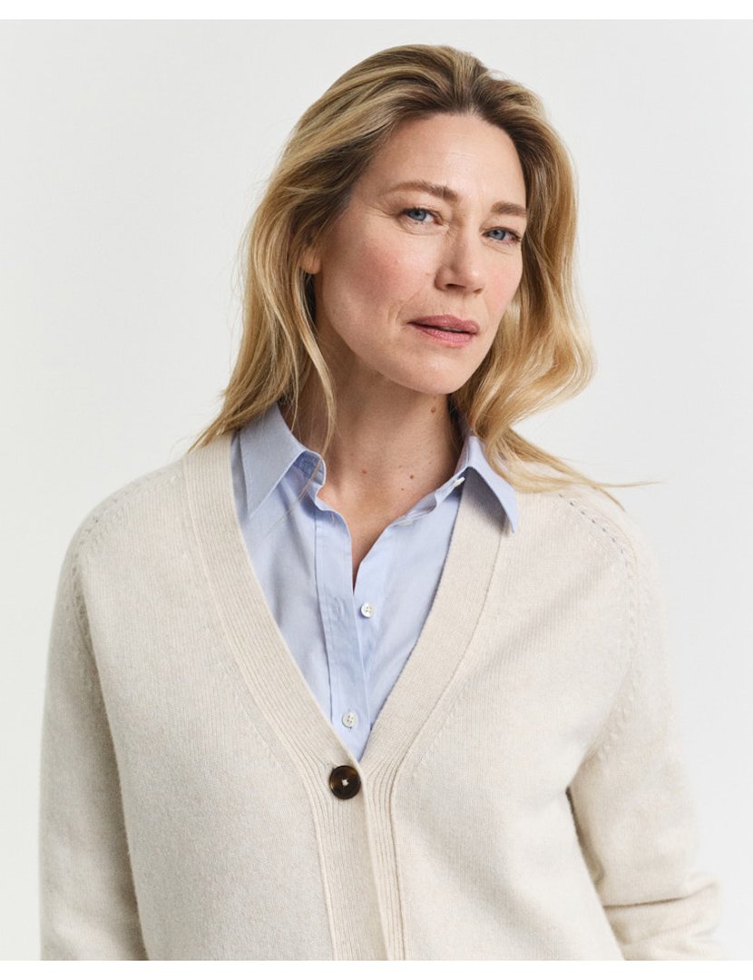 Cardigan de malha com butões Bege