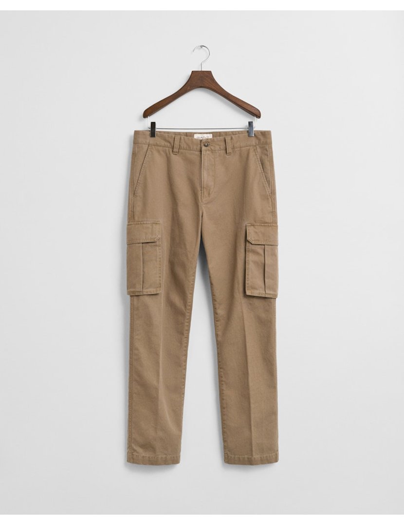 Calças Cargo Regular Twill Castanho