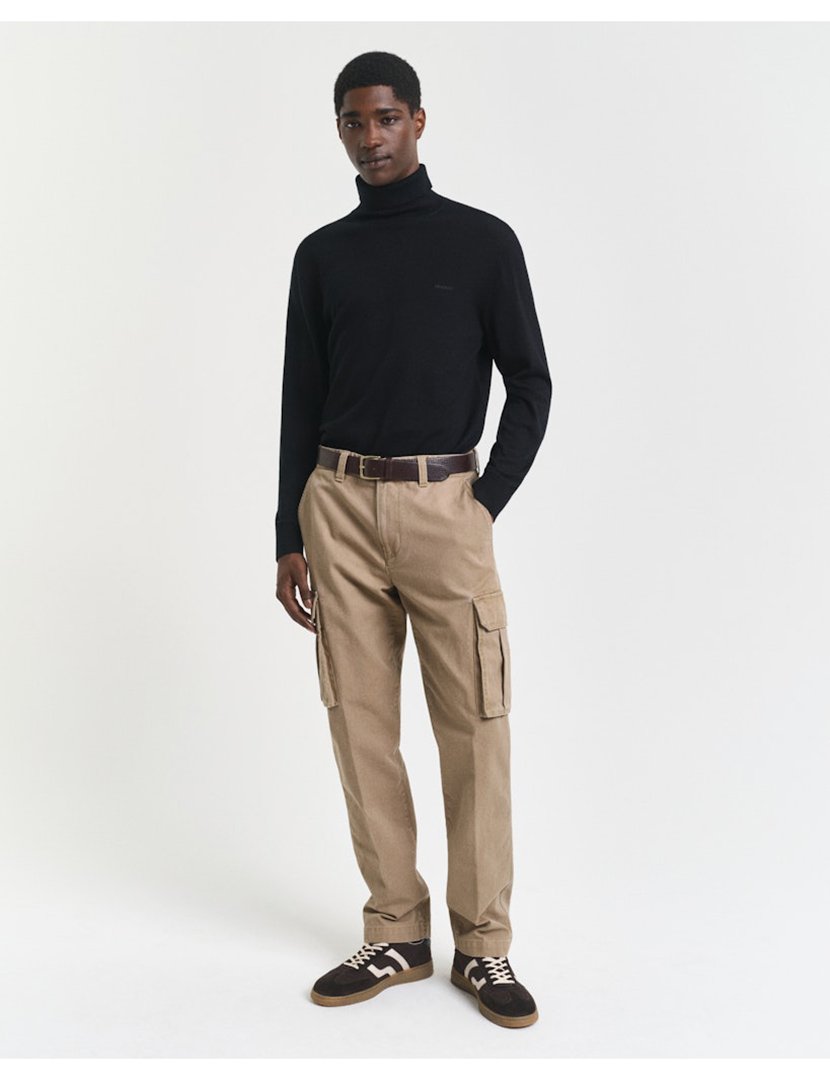 Calças Cargo Regular Twill Castanho