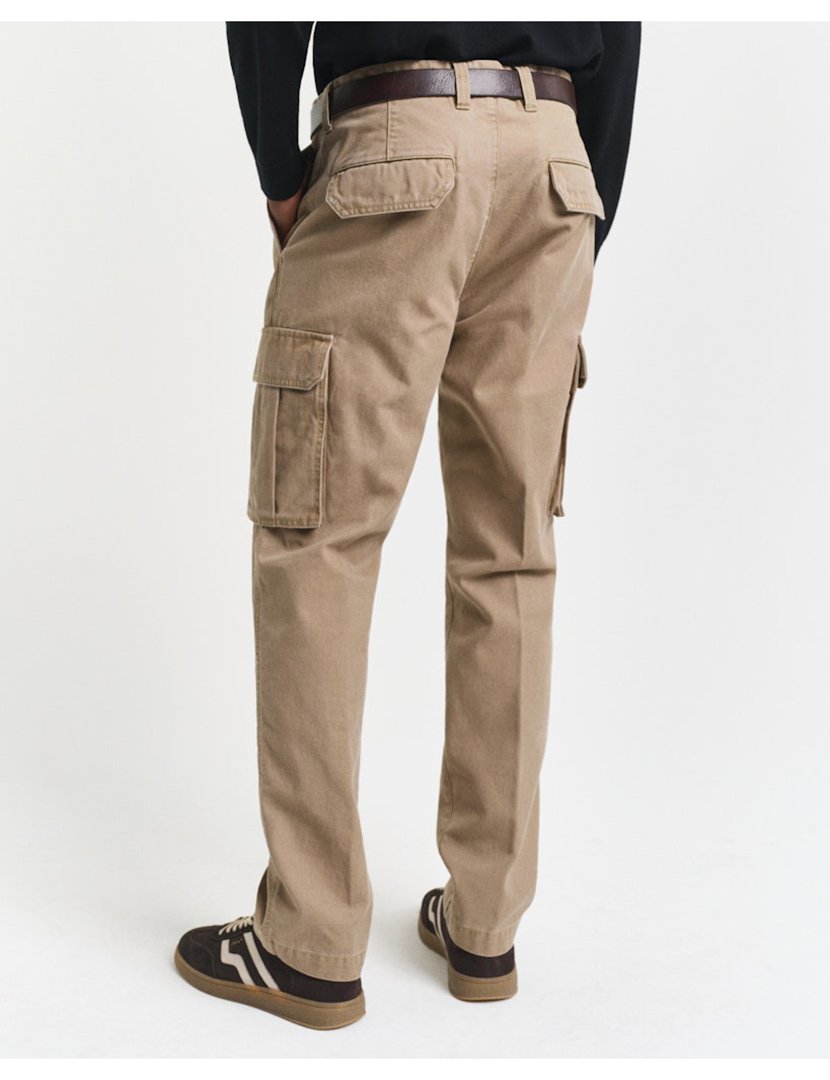 Calças Cargo Regular Twill Castanho