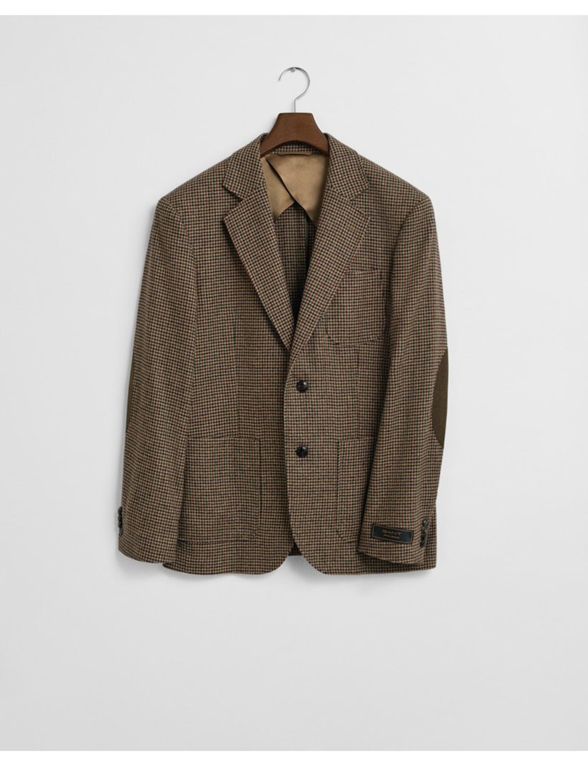 Blazer Houndstooth Castanho