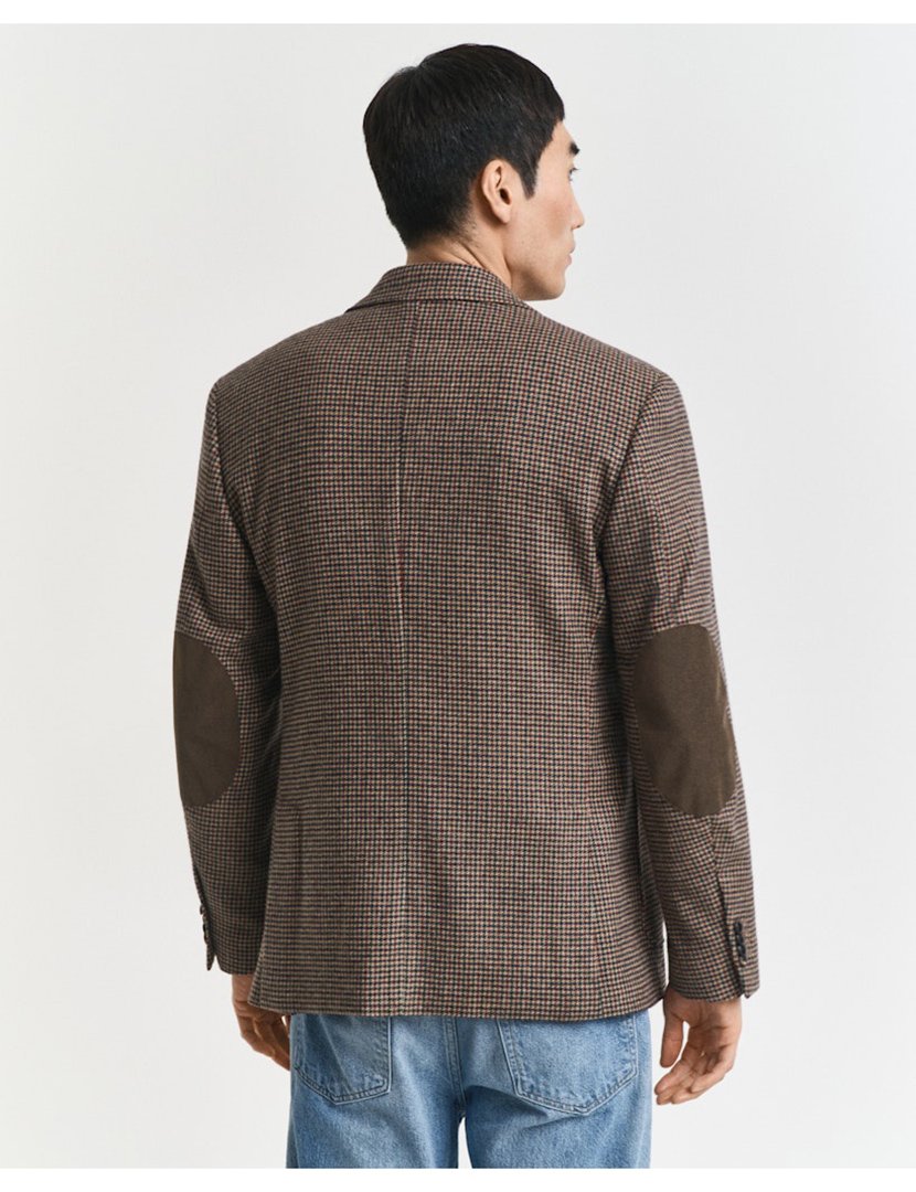 Blazer Houndstooth Castanho