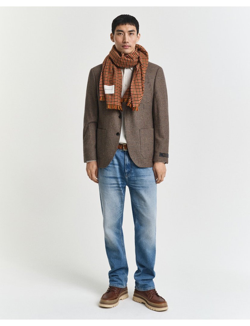 Blazer Houndstooth Castanho