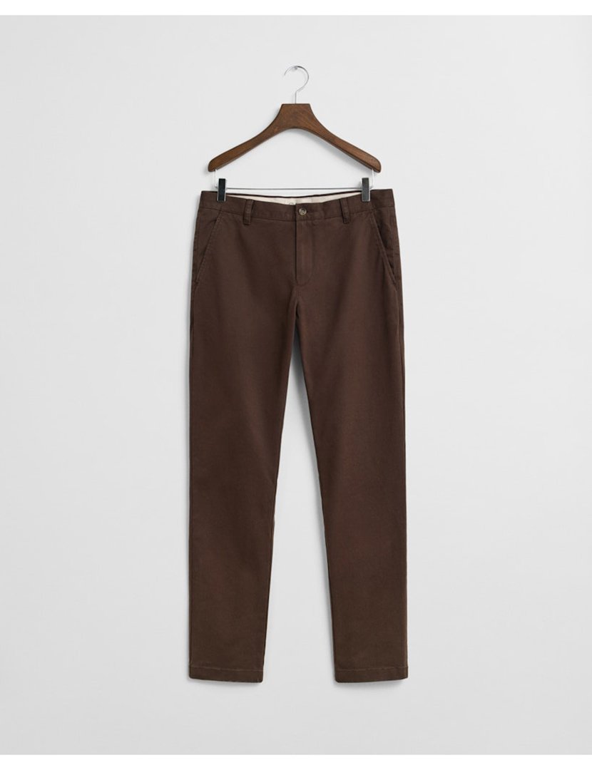 Calças Slim Super Chino Castanho