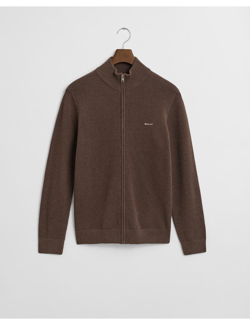 Cardigan com fecho Castanho